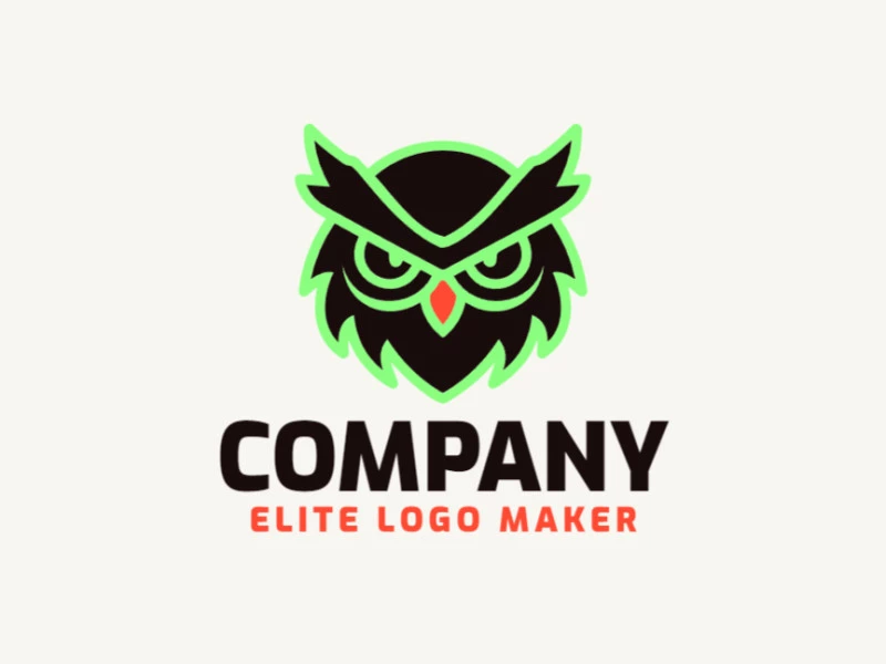 An abstract logo featuring a dynamic and elegant owl head in brown and green, crafted with sleek lines to create a modern and sophisticated design.