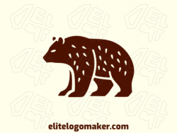 Professional logo in the shape of a brown bear with an illustrative style, the color used was brown.