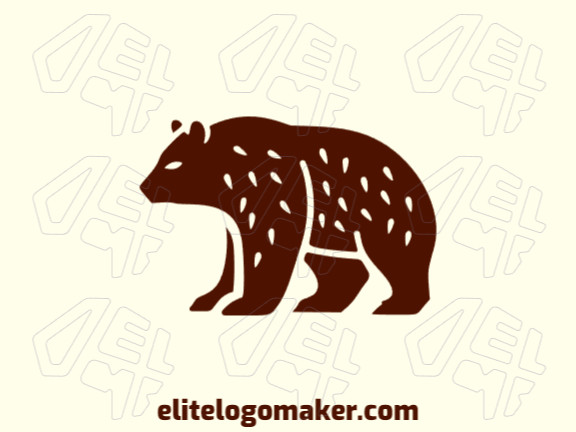 Professional logo in the shape of a brown bear with an illustrative style, the color used was brown.