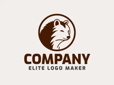 Abrazando la fuerza y la naturaleza salvaje, el logotipo circular de un majestuoso oso pardo muestra su poder con una cautivadora simplicidad en tonos marrones.