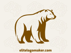 A sophisticated logo in the shape of a brown bear with a sleek abstract style, featuring a captivating brown color palette.