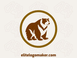Create a memorable logo for your business in the shape of a brown bear with animal style and creative design.