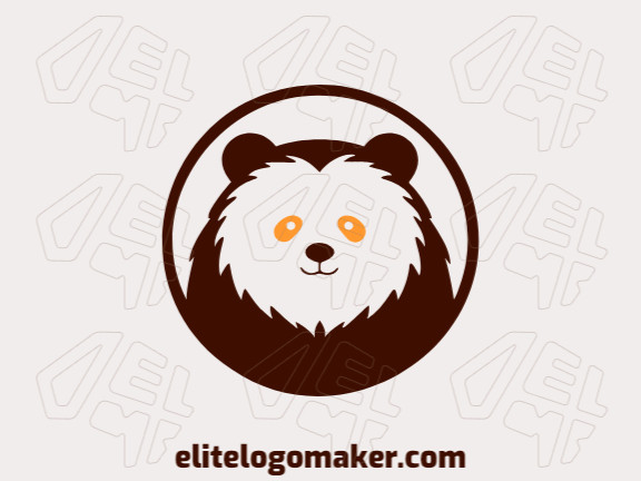 Logotipo customizável com a forma de um urso marrom com design criativo e estilo minimalista.