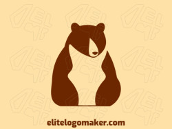 Logotipo profissional com a forma de um urso marrom com estilo minimalista, a cor utilizada foi marrom escuro.