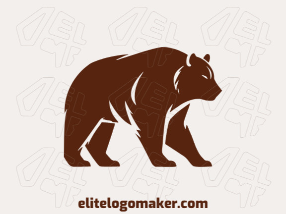 Logotipo adaptável com a forma de um urso marrom com estilo pictórico, a cor utilizada foi marrom escuro.