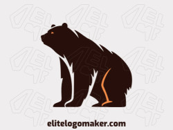 Um logotipo mascote brincalhão apresentando um urso marrom encantador, irradiando calor e simpatia.