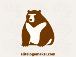Um logotipo profissional em forma de um urso marrom com um estilo simples, as cores utilizadas foi bege e marrom escuro.