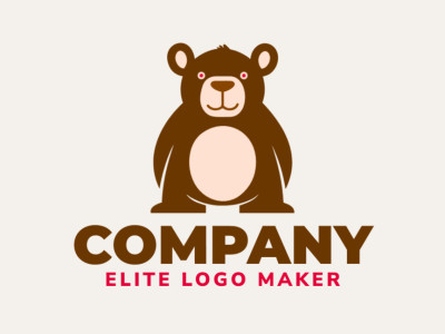 A symmetric logo design featuring a majestic brown bear, epitomizing strength and balance.