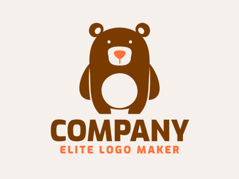 Um logo de mascote profissional apresentando um urso marrom, perfeito para representar sua marca.