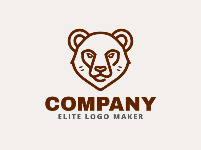 A captivating monoline logo featuring a brown bear, embodying strength and resilience.