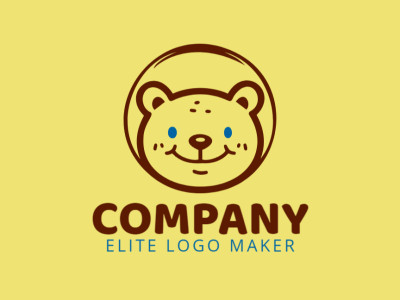 Un logotipo infantil distinguido y creativo con un oso pardo, destacándose como algo diferente.