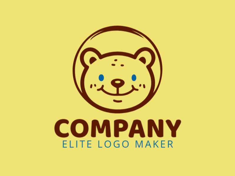 A distinguished and creative childish logo featuring a brown bear, standing out as something different.