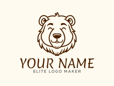 A sophisticated and modern mascot logo featuring a brown bear, ideal for a brand, designed in a vector format.