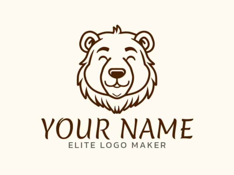 Um logotipo de mascote sofisticado e moderno apresentando um urso marrom, ideal para uma marca, projetado em formato vetorial.