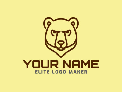A monoline logo featuring a brown bear, elegantly designed in shades of brown to symbolize strength and reliability.