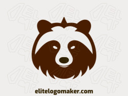 Minimalist logo with a refined design forming a brown bear head, the colors used was brown and black.