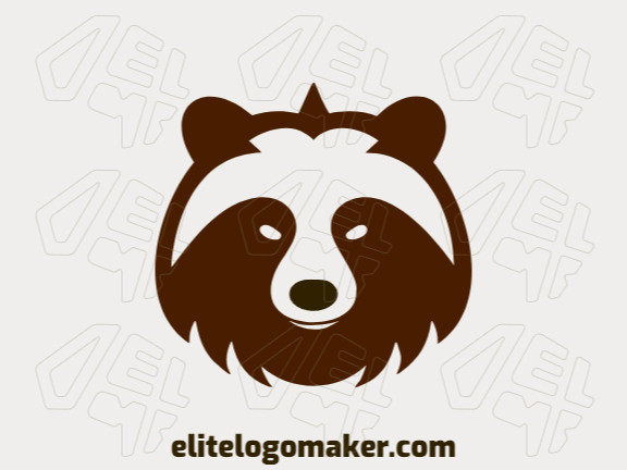 Logotipo minimalista com design refinado, formando uma cabeça de urso marrom com as cores marrom e preto.