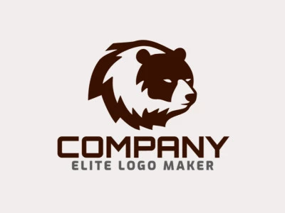 Un logotipo de mascota carismático, con la cabeza majestuosa de un oso marrón oscuro.