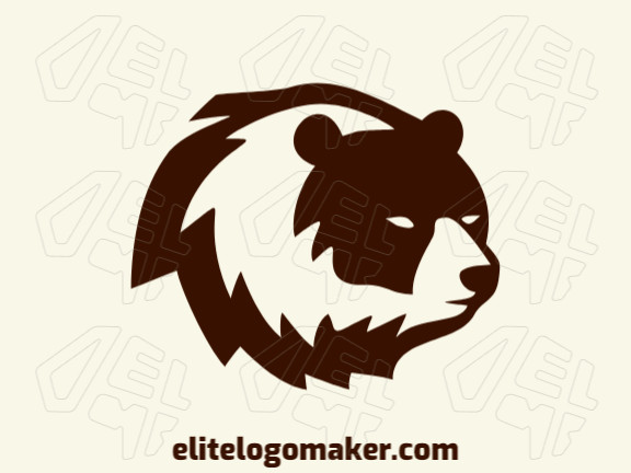 Um logotipo carismático de mascote, apresentando a cabeça imponente de um urso marrom escuro.