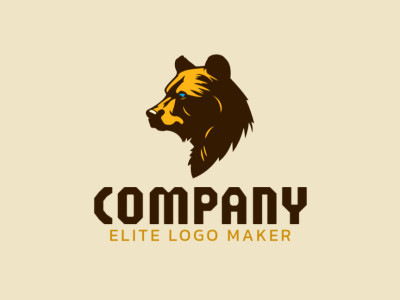 An animal logo featuring a brown bear head in shades of brown and yellow, symbolizing strength and reliability for a prominent brand.