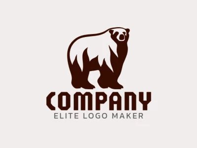 Professional logo in the shape of a brown bear on alert with creative design and mascot style.