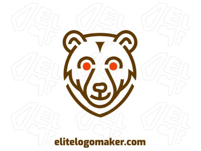 A creative and abstract brown bear vector logo with a beautiful, symmetrical design, perfect for any creative logo need.