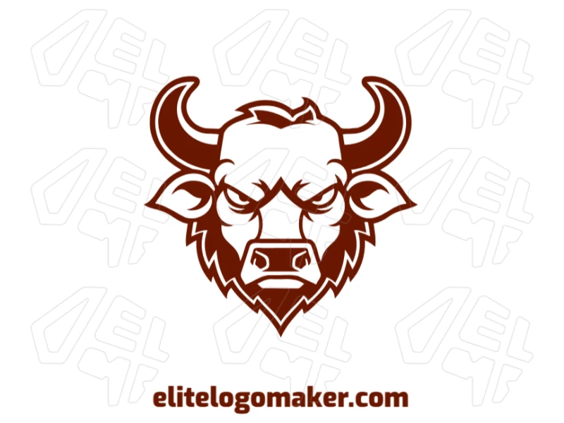 A creative logo featuring a brown bull with an angry expression in a mascot style, delivering a bold and dynamic visual impact.