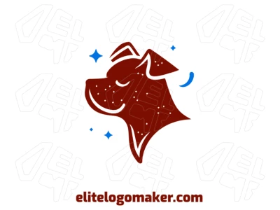 Um design de logo ilustrativo com a cabeça de um cão marrom e detalhes atraentes, aumentando o apelo visual e a criatividade na criação e design de logos.
