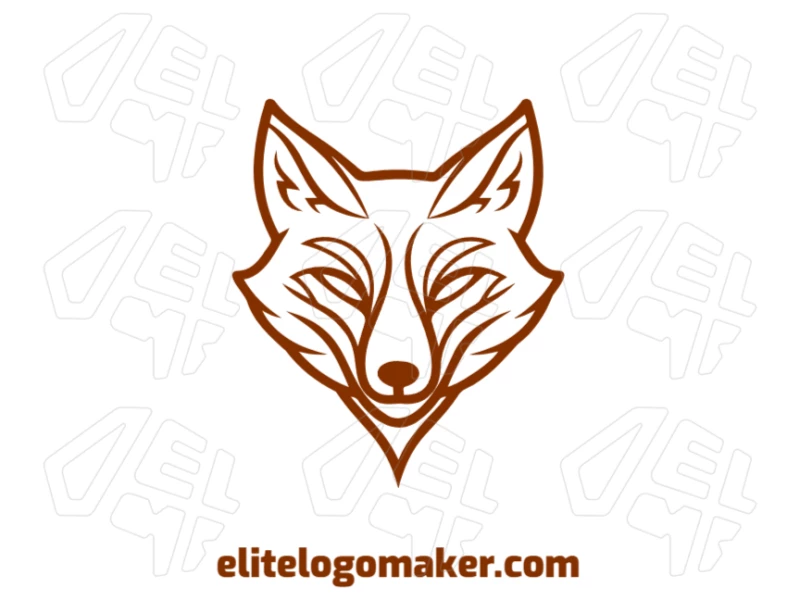 The brown fox head, with details resembling roots, creates a distinctive animal design, making it an excellent symbol for a company with a unique identity.