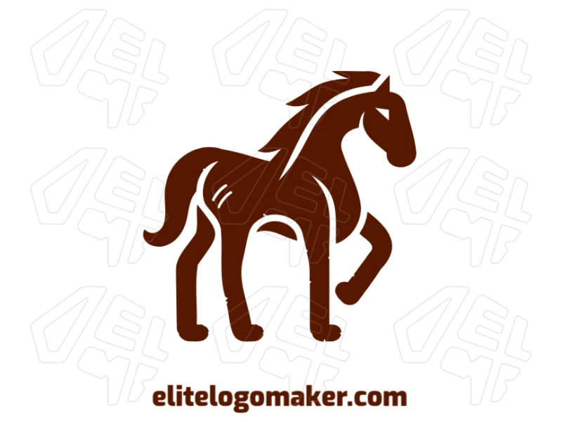 Un logo abstracto notable con un caballo marrón y un estilo ideal para varias empresas, creando una identidad de marca fuerte y versátil.