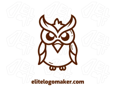 A brown owl with a professional design in a minimalist style, ideal for representing your company in a sleek and modern way.