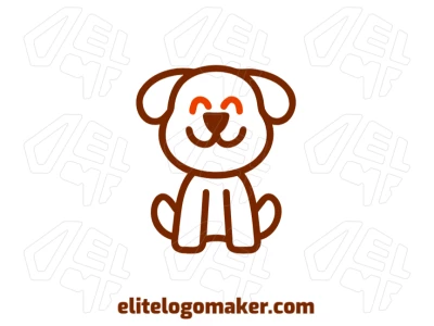 A cool and minimalist design of a brown puppy, offering a customizable logo perfect for any brand looking for a playful yet professional image.