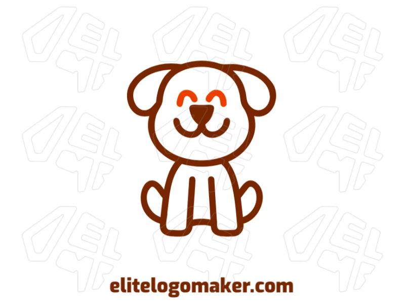 Un diseño cool y minimalista de un cachorro marrón, ofreciendo un logotipo personalizable perfecto para cualquier marca que busque una imagen divertida y profesional.