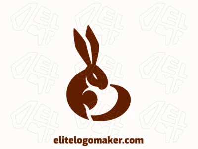 Un logotipo animal prominente con un conejo marrón, diseñado con líneas detalladas y un estilo dinámico para crear una identidad visual memorable.