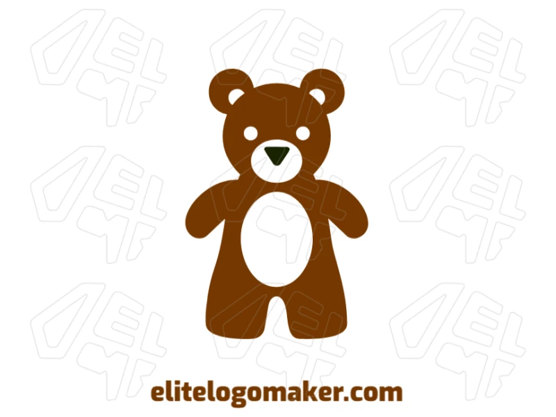 A brown plush bear with an editable design, crafted in an abstract style for a unique and creative logo design.