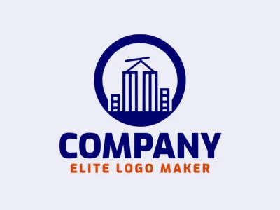 Professional logo in the shape of buildings with an abstract style, the color used was dark blue.