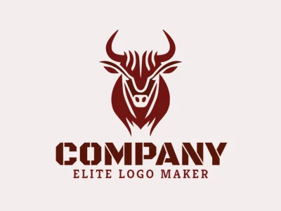 Simple logo composed of abstract shapes forming a bull with the color brown.