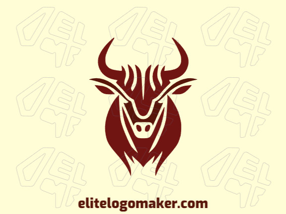 Simple logo composed of abstract shapes forming a bull with the color brown.