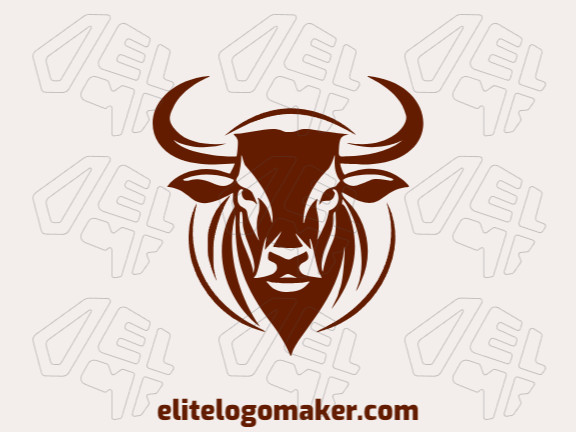 Crie um logotipo memorável para sua empresa com a forma de um touro com estilo animal e design criativo.