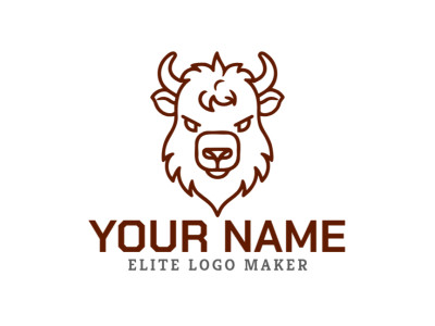 Un diseño de logotipo excelente y profesional de un toro en estilo monolínea.