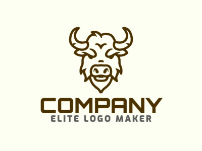 A perfect monoline logo template featuring a bull, capturing strength and simplicity in its elegant design.