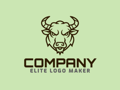 An interesting abstract logo featuring a bull shape, designed for a company with a unique and eye-catching style.