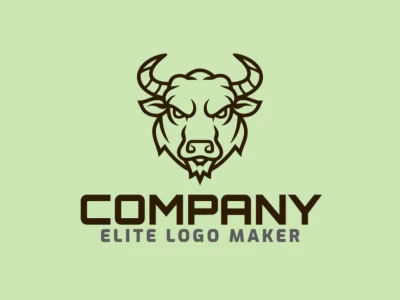 Un logotipo abstracto interesante con la forma de un toro, diseñado para una empresa con un estilo único y llamativo.