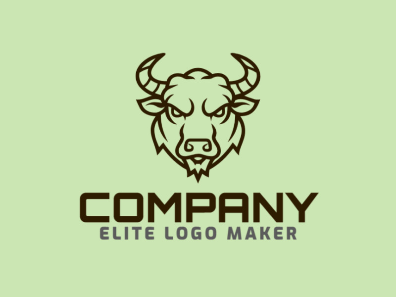 Un logotipo abstracto interesante con la forma de un toro, diseñado para una empresa con un estilo único y llamativo.