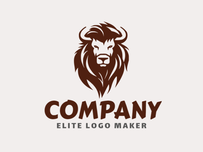 Abstract logo in the shape of a bull with creative design.