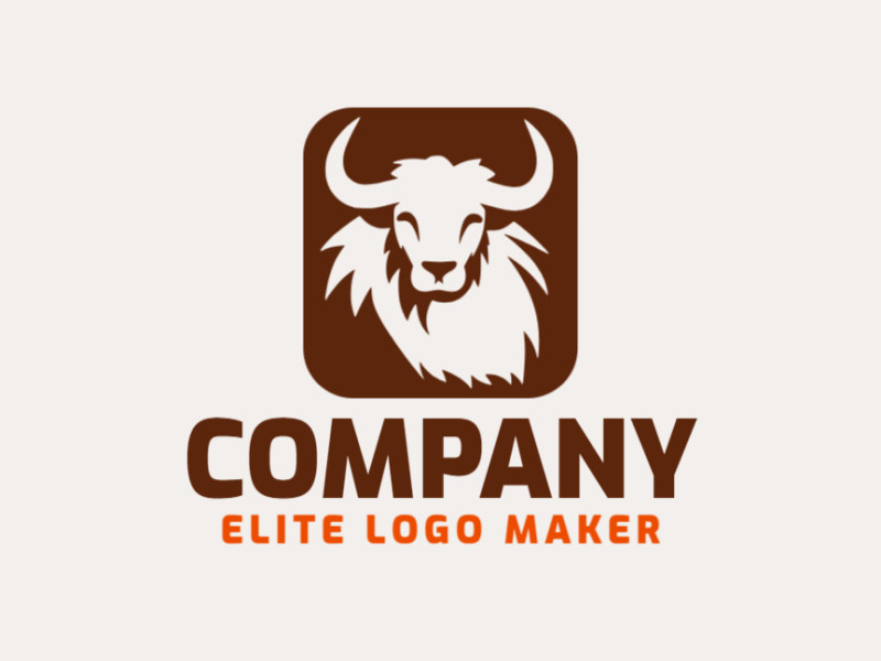 Logotipo ideal para diferentes negócios com a forma de um touro com estilo abstrato.
