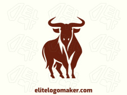 A logo in the shape of a bull with a brown color, this logo is ideal for different business areas.