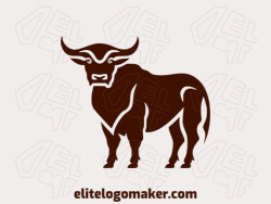 Ideal logo for different businesses in the shape of a bull, with creative design and abstract style.