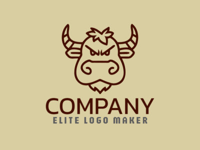 Un logotipo profesional e interesante que presenta un diseño grácil de cabeza de toro con un toque de encanto infantil.