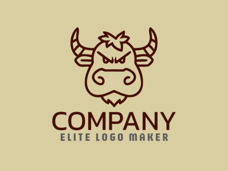 A professional and interesting logo featuring a graceful bull head design with a touch of childish charm.